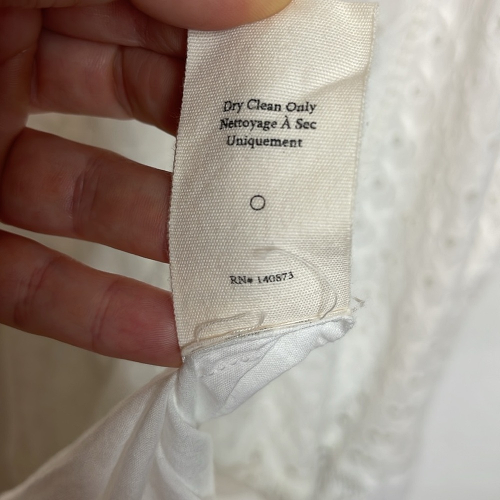 LoveShackFancy Stassie Lace White Eyelet Embroidered Dress Size 10 - Picture 16 of 16